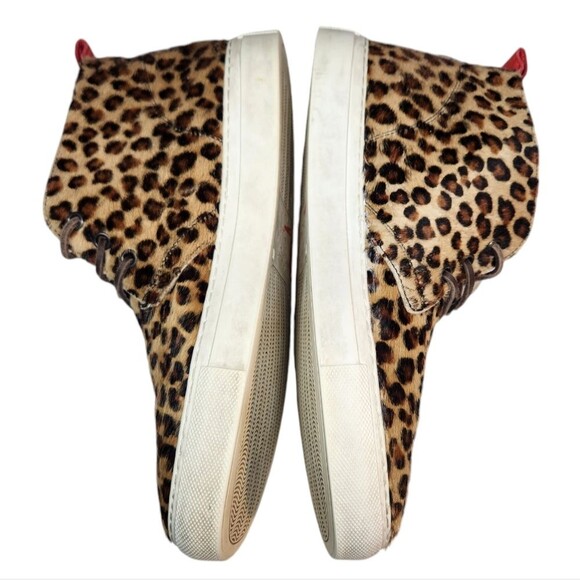 Del Toro Sneakers Womens Pony Hair Fur Leopard Chukka Shoes Platform Tan Black 7 - Picture 6 of 16